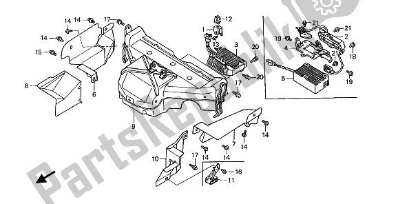 All parts for the Champer Protector of the Honda GL 1500 SE 1991