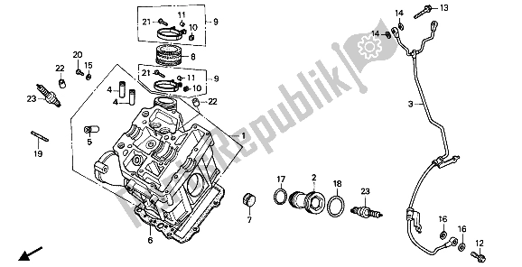 Todas las partes para Culata (delantera) de Honda PC 800 1989