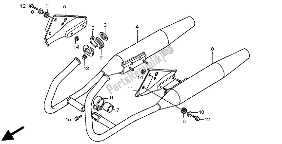 All parts for the Exhaust Muffler of the Honda CMX 250C 1998