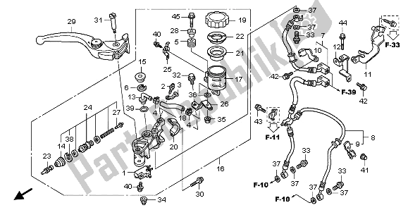 Toutes les pièces pour le Maitre Cylindre De Frein du Honda CBR 1000 RA 2009