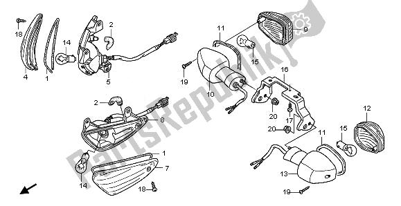 All parts for the Winker of the Honda ANF 125 2010