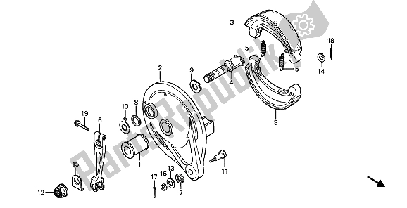 Todas las partes para Panel De Freno Trasero de Honda CB 450S 1988