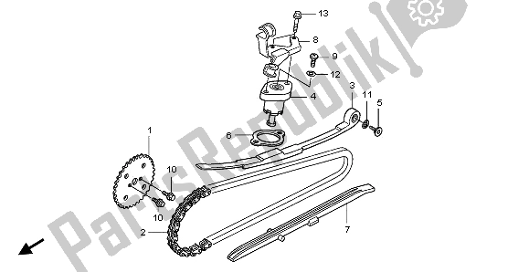 All parts for the Cam Chain & Tensioner of the Honda SH 150D 2009