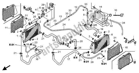 All parts for the Radiator of the Honda GL 1800A 2002