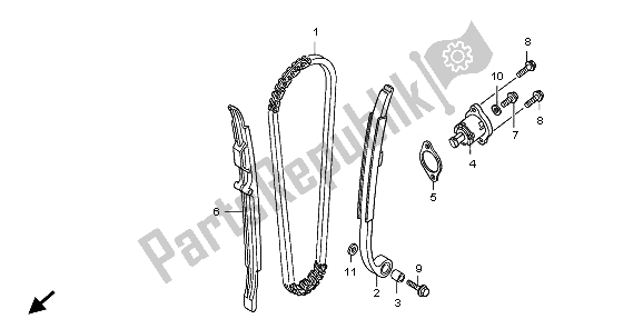 Todas as partes de Corrente De Came E Tensor do Honda CRF 250R 2009