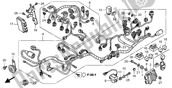 All parts for the Wire Harness of the Honda CBF 600S 2008