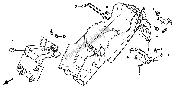 Tutte le parti per il Parafango Posteriore del Honda CBR 125 RW 2010