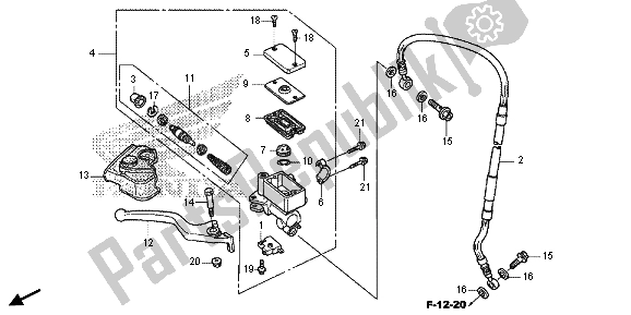 Todas las partes para Cilindro Maestro Del Freno Delantero de Honda CRF 250L 2015