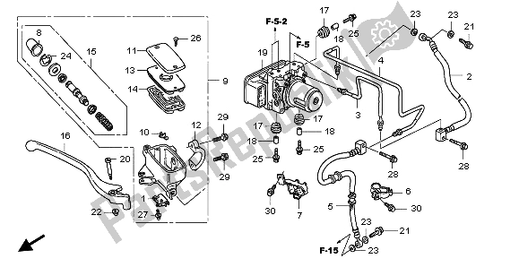 All parts for the Fr Brake Master Cylinder of the Honda FJS 600A 2006