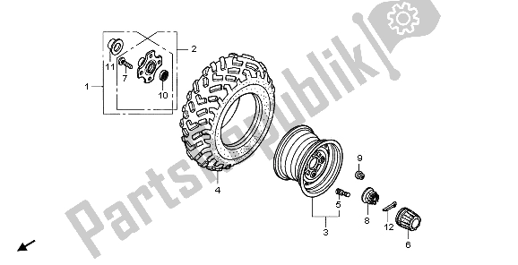 All parts for the Rear Wheel of the Honda TRX 450 FE Fourtrax Foreman ES 2003
