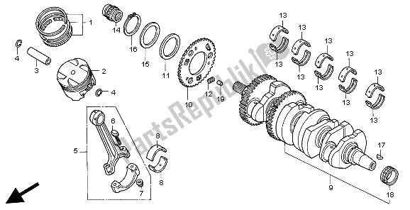 Tutte le parti per il Albero Motore E Pistone del Honda CBR 1100 XX 1999