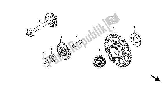 All parts for the Starting Driven Gear of the Honda CB 600F3 Hornet 2009