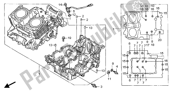 All parts for the Crankcase of the Honda CBF 500A 2007