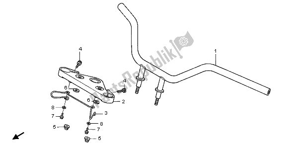 All parts for the Handle Pipe & Top Bridge of the Honda VT 125C 2006