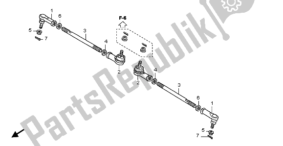 All parts for the Tie Rod of the Honda TRX 400 FA Fourtrax Rancher AT 2004