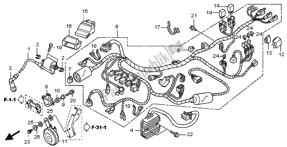 Todas as partes de Chicote De Fios do Honda CBR 125 RW 2010
