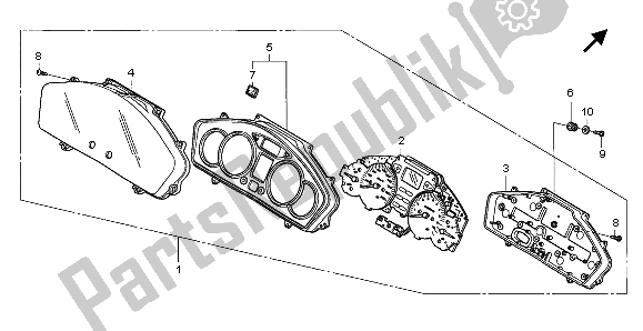 All parts for the Meter (kmh) of the Honda NT 700 VA 2007