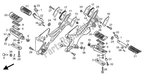 Tutte le parti per il Passo del Honda CBF 600 SA 2004