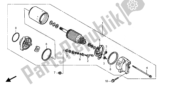 All parts for the Starter Motor of the Honda VFR 800X 2011