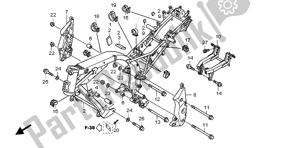 Todas las partes para Cuerpo Del Marco de Honda CBF 1000 2006