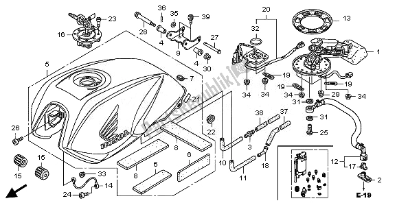 Alle onderdelen voor de Benzinetank van de Honda CB 1300 2008