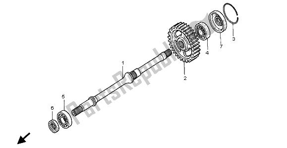 All parts for the Final Shaft of the Honda TRX 400 FW Fourtrax Foreman 2001