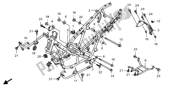 All parts for the Frame Body of the Honda FJS 400A 2009