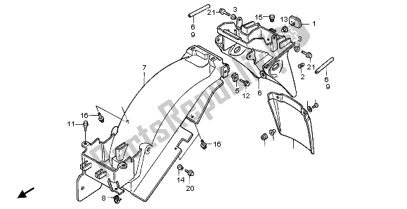 Todas las partes para Guardabarros Trasero de Honda NTV 650 1996