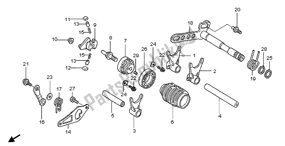 All parts for the Gearshift Drum of the Honda CRF 250R 2006
