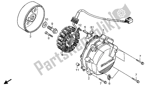 All parts for the Generator of the Honda VFR 800 2007