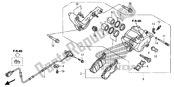 Alle onderdelen voor de Achter Remklauw van de Honda VFR 1200 XD 2013