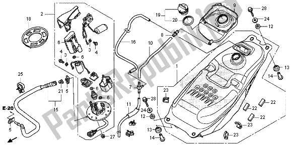 All parts for the Fuel Tank & Fuel Pump of the Honda NC 700 SD 2013