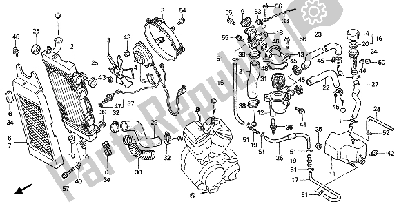 Todas las partes para Radiador de Honda VT 600C 1989