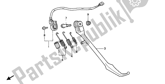 All parts for the Stand of the Honda VF 750C 1993