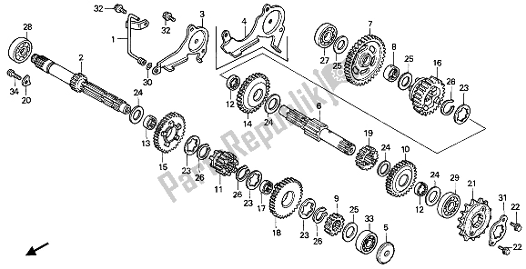 All parts for the Transmission of the Honda XL 600 1988