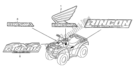 Alle onderdelen voor de Mark van de Honda TRX 680 FA Fourtrax Rincon 2009