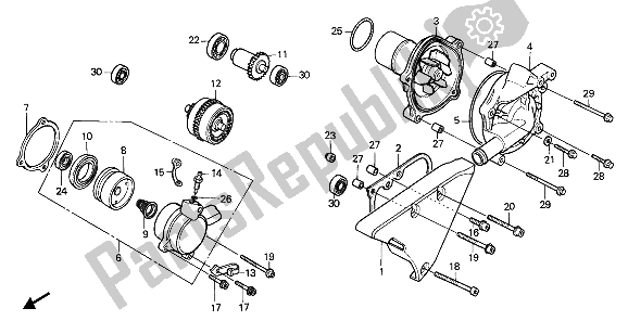 Todas las partes para Bomba De Agua de Honda VT 1100C 1988