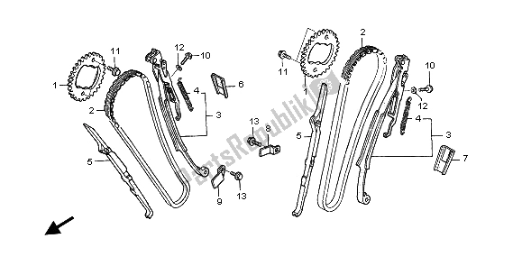 Todas las partes para Cadena De Levas Y Tensor de Honda NT 650V 2002