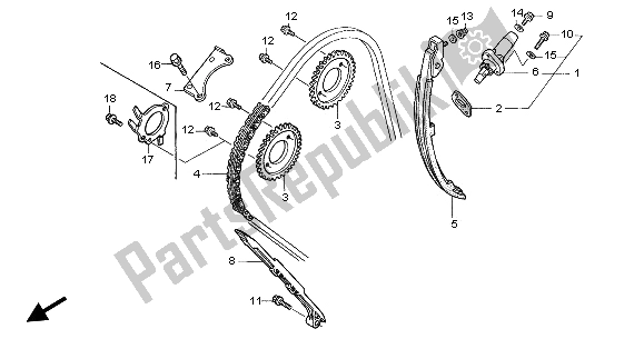 All parts for the Cam Chain & Tensioner of the Honda CBR 1100 XX 2002