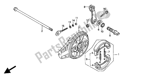 Tutte le parti per il Pannello Freno Posteriore del Honda XR 80R 1993