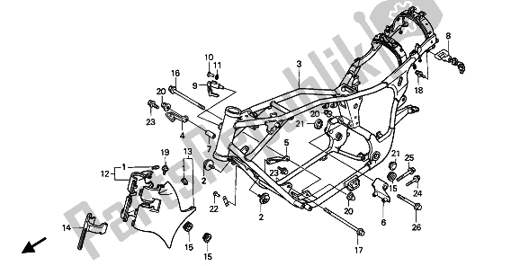 Alle onderdelen voor de Frame Lichaam van de Honda VT 600C 1994