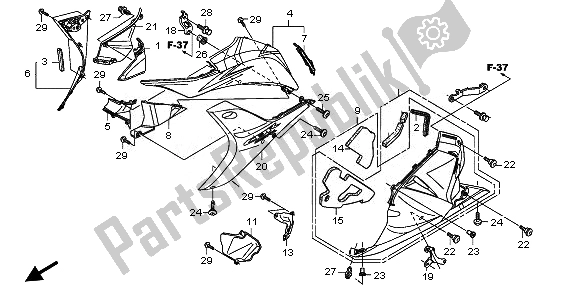 Todas las partes para Carenado Inferior (l.) de Honda CBR 600 RR 2010
