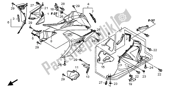 Todas las partes para Carenado Inferior (l.) de Honda CBR 600 RR 2010