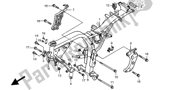 Tutte le parti per il Corpo Del Telaio del Honda CB 600F Hornet 1998