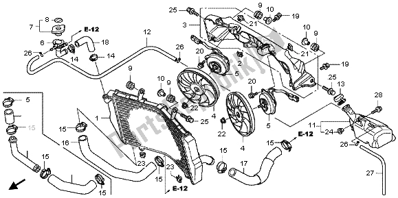 Todas las partes para Radiador de Honda VFR 1200F 2012