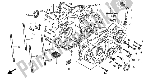 All parts for the Crankcase of the Honda XR 650R 2007