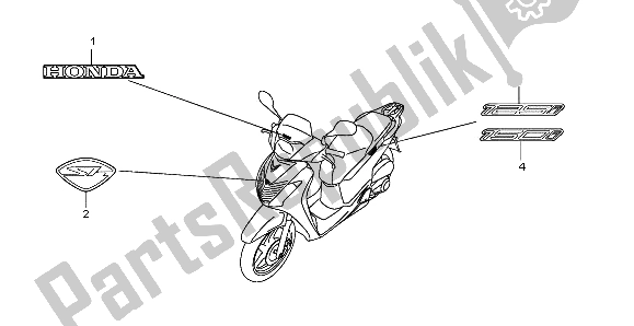 Tutte le parti per il Marchio del Honda SH 150 2009