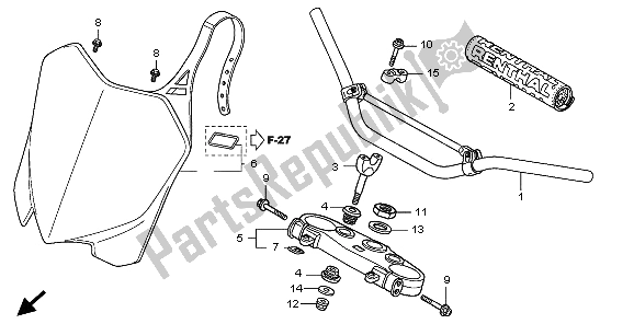 Tutte le parti per il Gestire Il Tubo E Il Ponte Superiore del Honda CRF 450R 2009