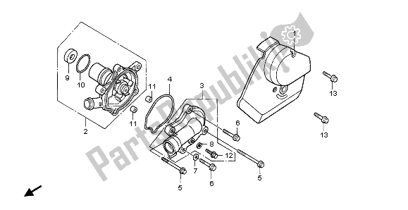 All parts for the Water Pump of the Honda NTV 650 1995