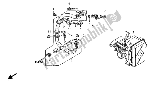 All parts for the Throttle Body of the Honda NPS 50 2012